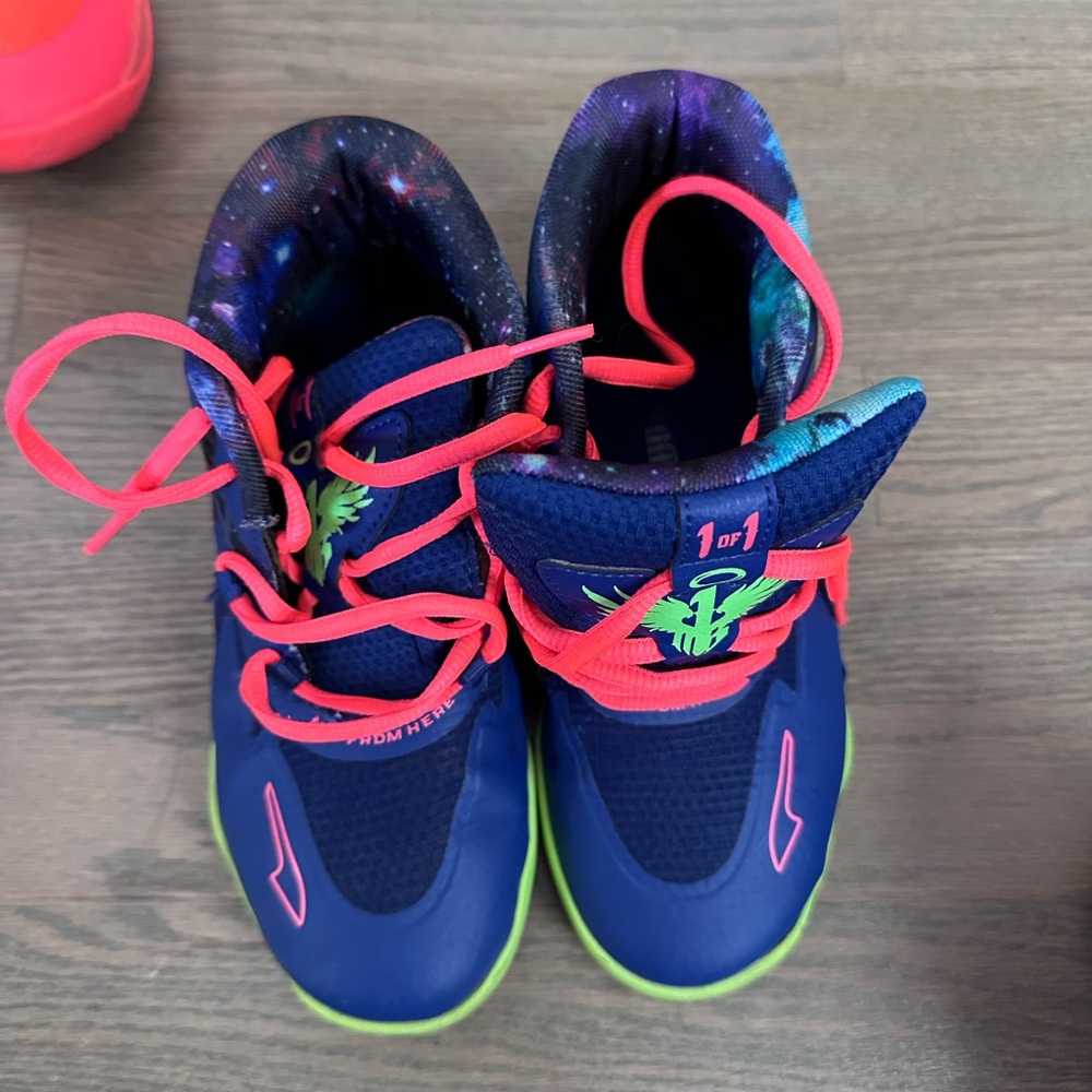 Puma Kids Blue and Neon Green Sneakers
